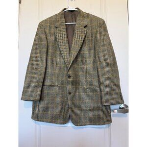 Vintage Old Dog Mens Houndstooth Blazer Jacket 2-Button Size L Union Made in USA